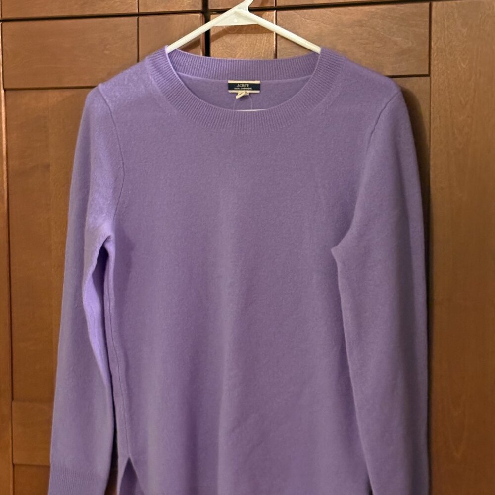 J Crew Crew-neck HPU Hyacinth 100% Cashmere Sz S sweater $108